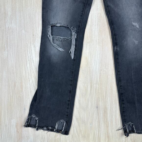 UO BDG Bootcut Distressed Chewed Ankle Y2K 100% Cotton High Rise Denim Jeans 26 - Picture 5 of 15